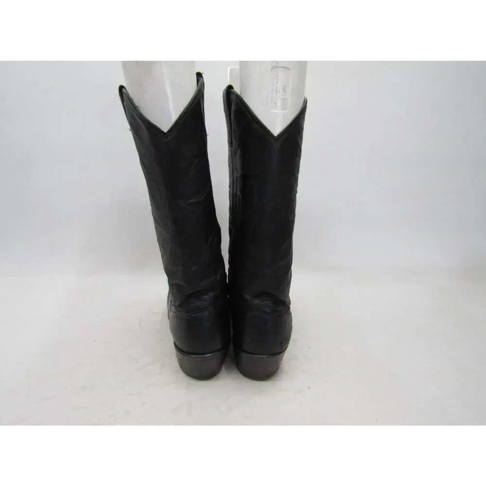 Unbranded Mens Size 8 D Black Leather Western Cowboy Boots